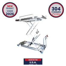 Mortuary Lift Trolley | Side-Load Stainless Cadaver Lift | Walk-In Cooler Rack Transfer Cart | Hospital Morgue Body Handling