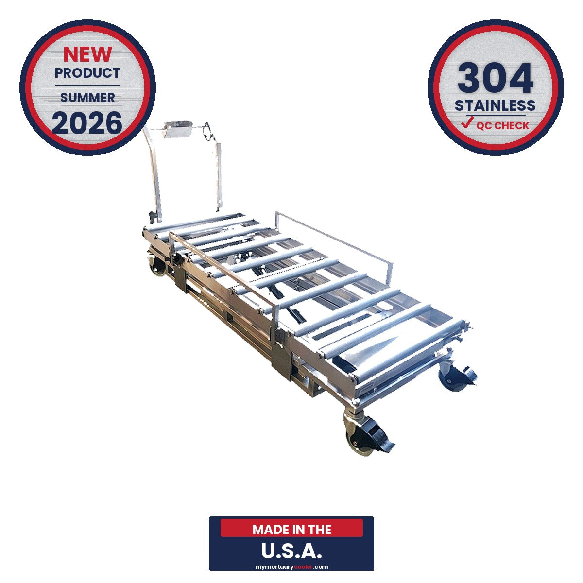 Cadaver Lift Trolley – Stainless Mortuary Lift Cart - view 3