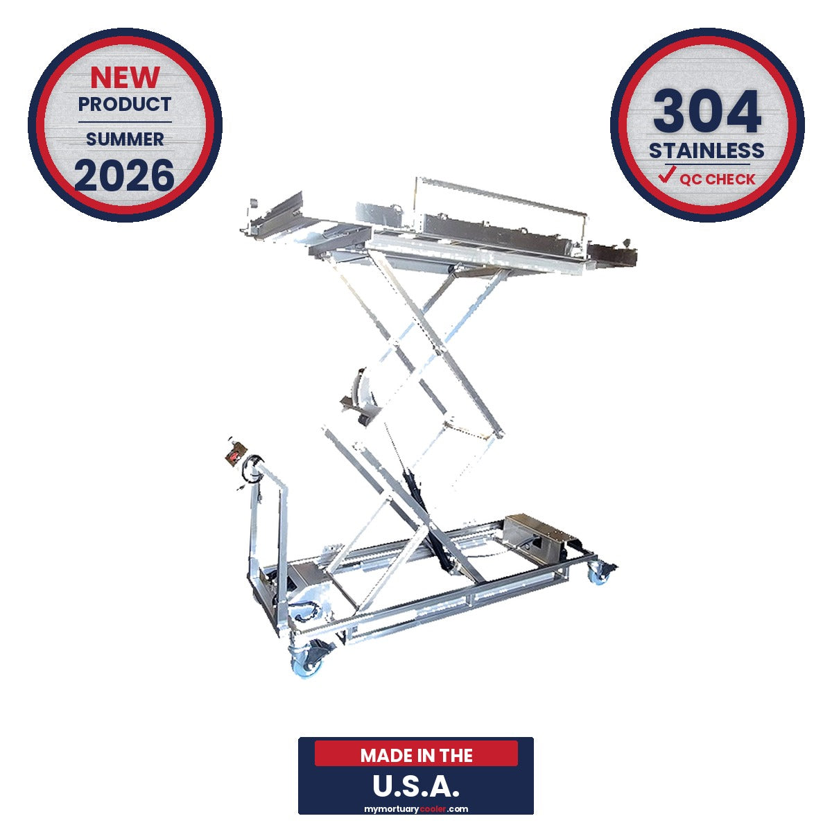 Cadaver Lift Trolley – Stainless Mortuary Lift Cart - view 5