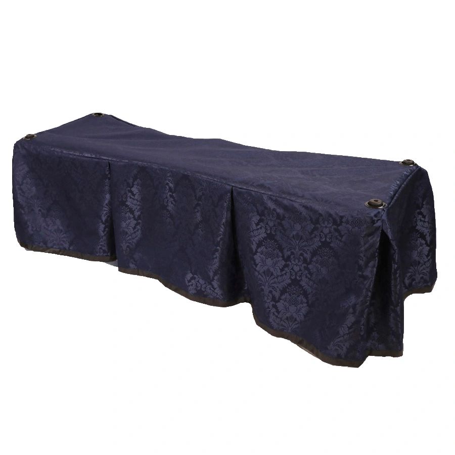 Navy Damask Church Truck Drape