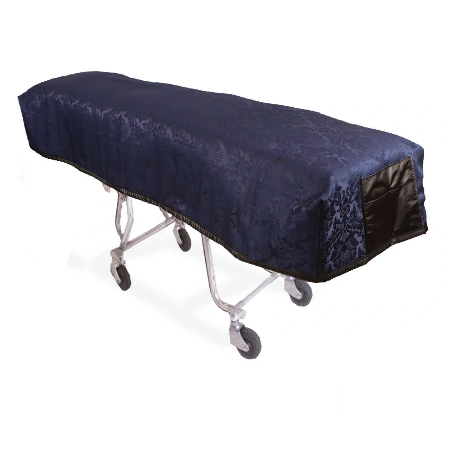 Navy Damask Cot Cover - Standard, Standard Black Lining