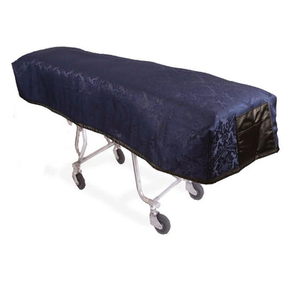 Navy Damask Cot Cover - Standard, Standard Black Lining