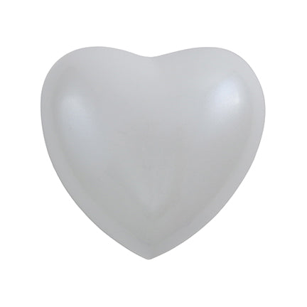 Pearl White High Gloss Brass Heart Keepsake Urn, Heart Keepsake, 2.7 x 2.9 x 1.6 in