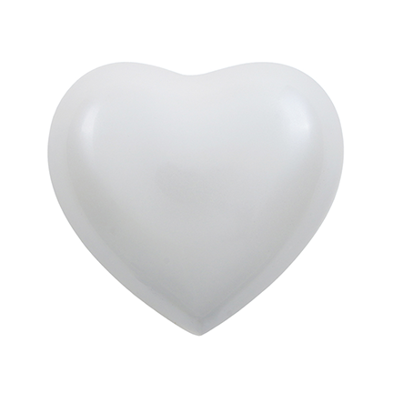 Pearl White Large Heart Urn, Heart Keepsake, 4.2 x 4.5 x 2.5 in