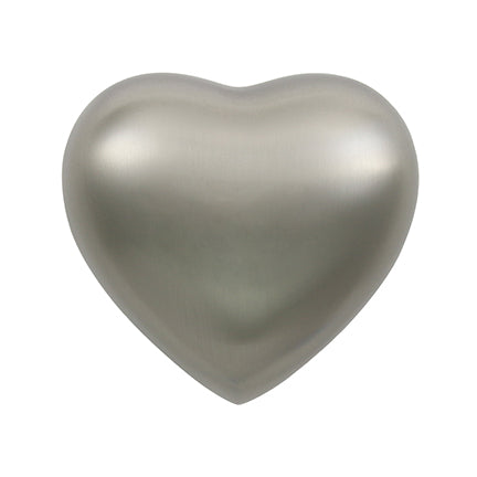 Pewter Banded Brass Heart Keepsake Urn