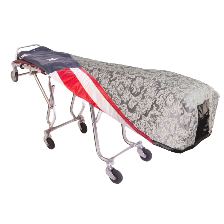 Pewter Paisley Cot Cover - Standard, Patriot Reversible Lining