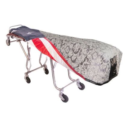 Pewter Paisley Cot Cover - Standard, Patriot Reversible Lining