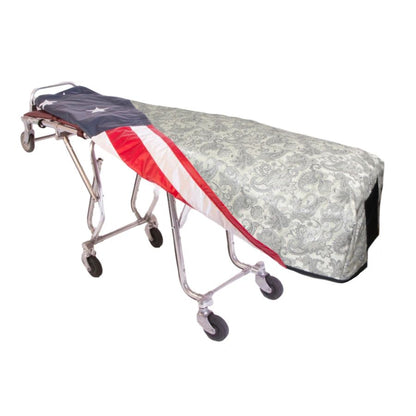 Porcelain Floral Cot Cover - Standard, Patriot Reversible Lining