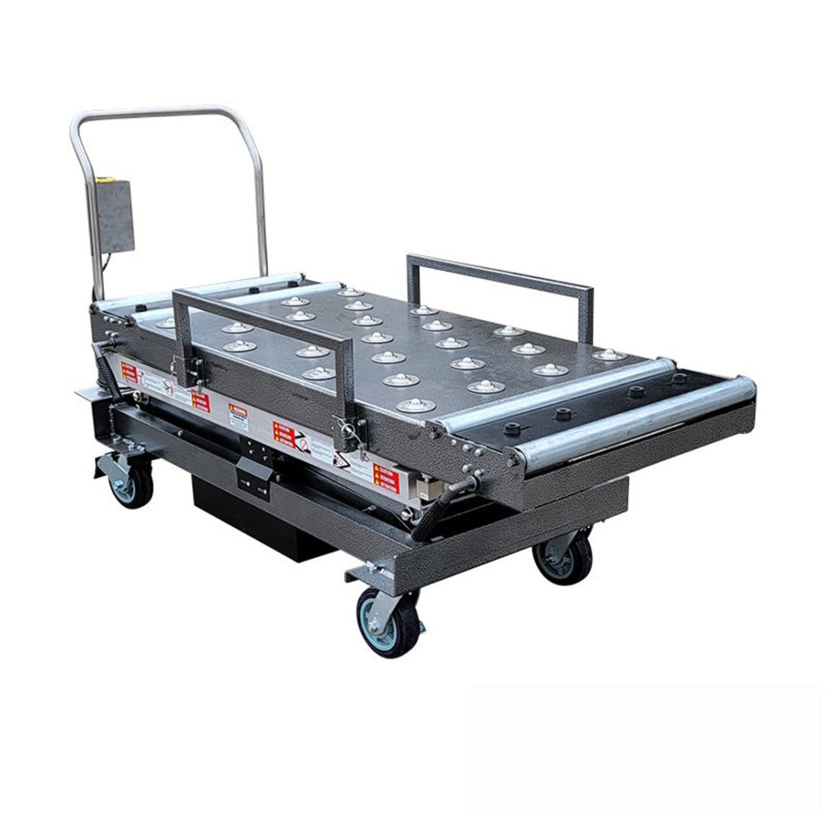 HD-1000-AA powered scissor lift control and battery detail, mobile case recovery cadaver lift