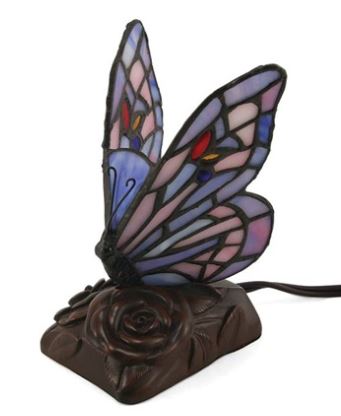 Purple Butterfly Stained Glass Lamp Keepsake Urn