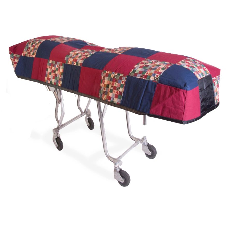Red Navy Patchwork Cot Cover - Standard, Standard Black Lining