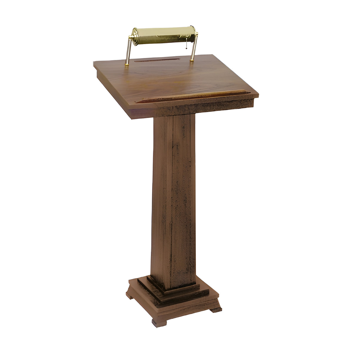 Ridgeline Lectern in walnut-finish hardwood by American Mortuary Equipment