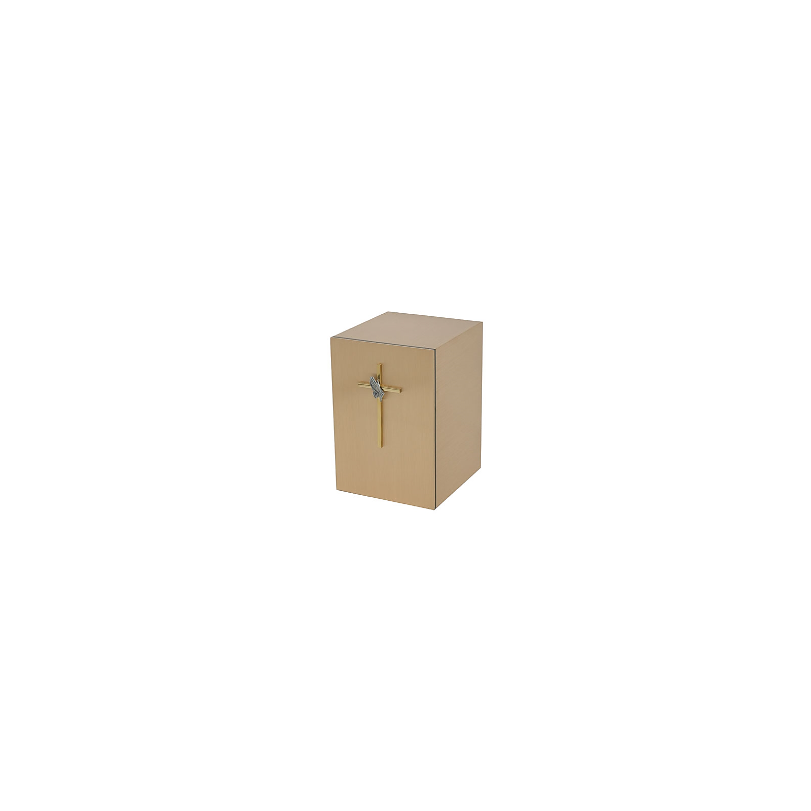 Solitude-Cross with Praying Hands Bronze Urn — SBR-028