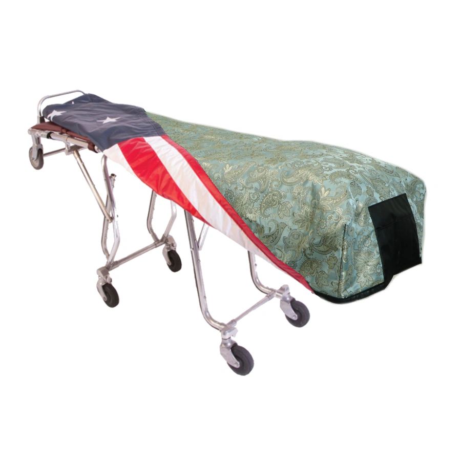 Seafoam Floral Cot Cover - Standard, Patriot Reversible Lining