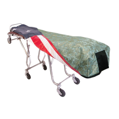 Seafoam Floral Cot Cover - Standard, Patriot Reversible Lining