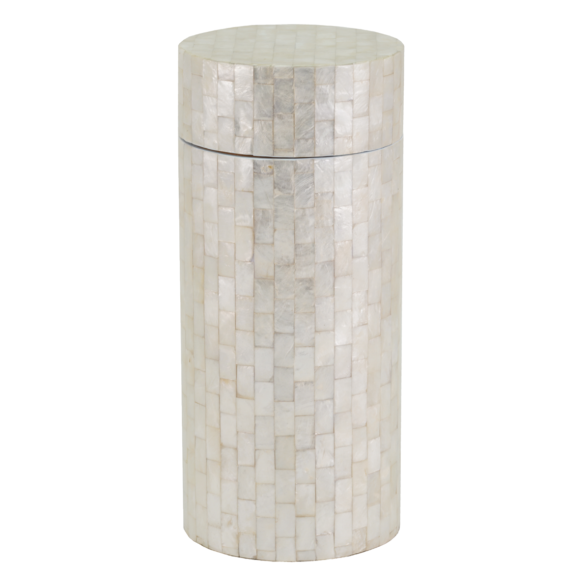 Shell Mosaic Pearl Scattering Urn, Full size adult scattering urn, 11.9 x 5.4 x 5.4 in