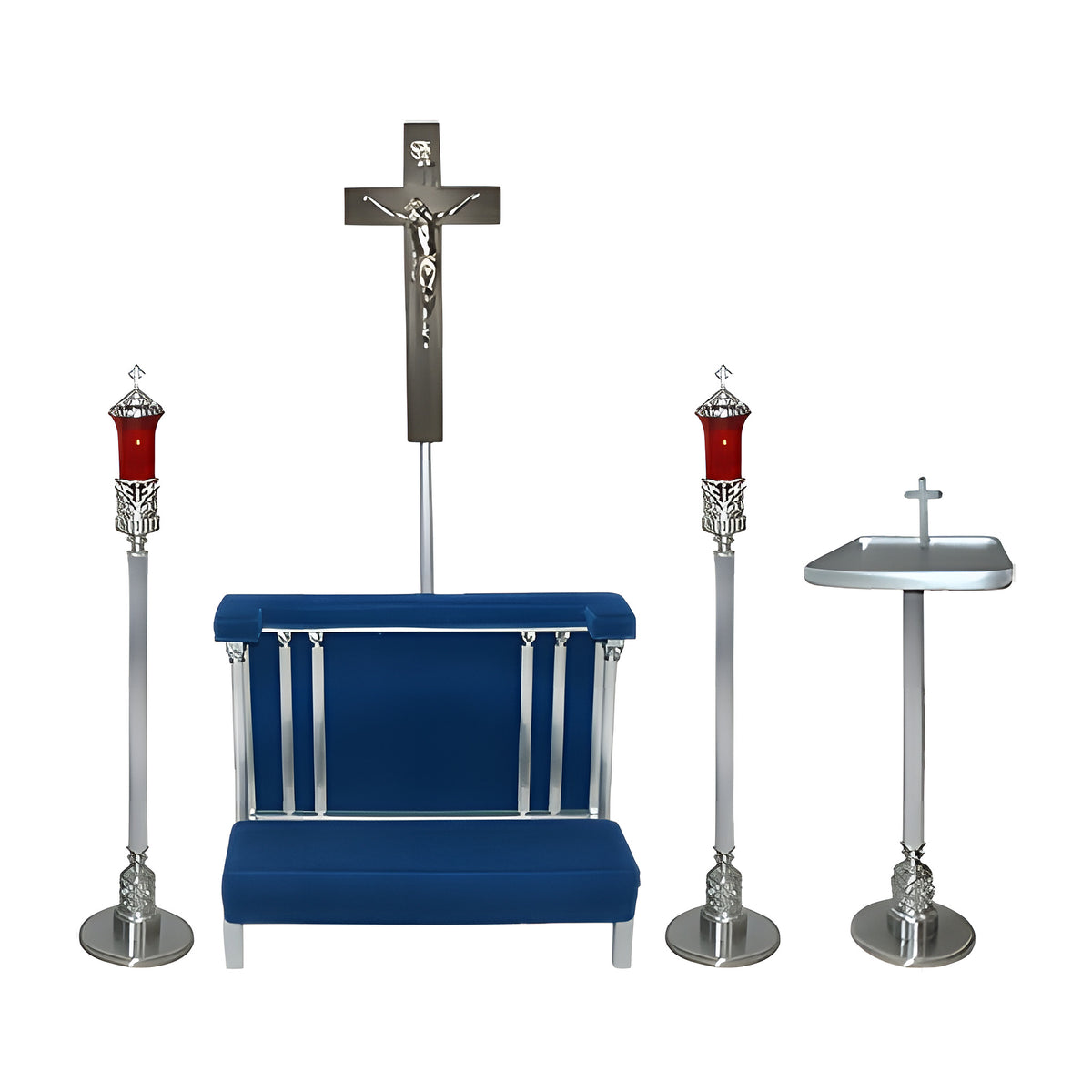 Sierra Devotional Set in laminate with satin nickel by American Mortuary Equipment