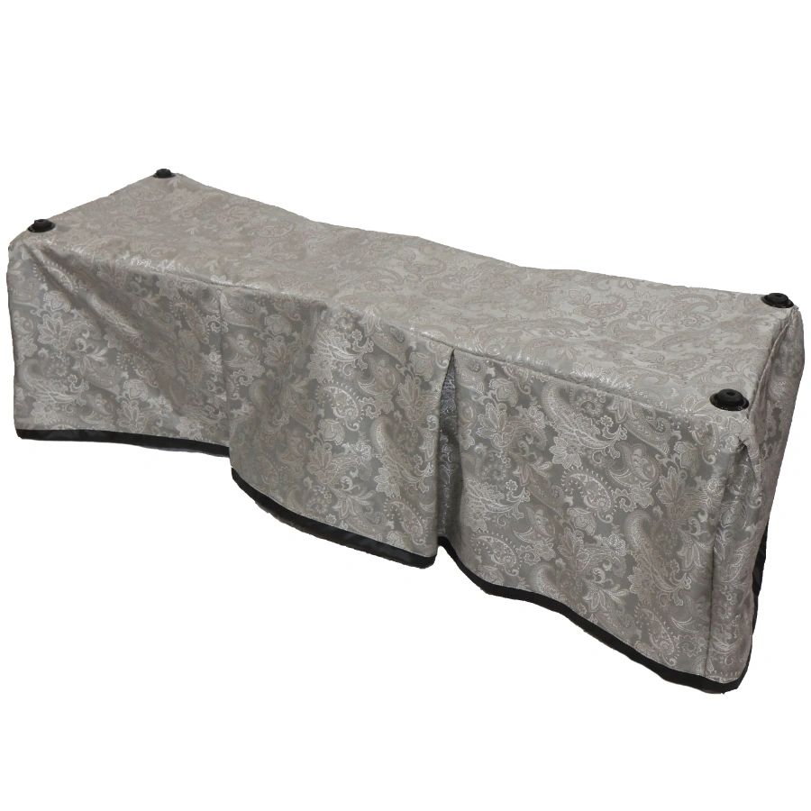 Silver Floral Church Truck Drape - Ferno 87 Full-Size – Large Grommets
