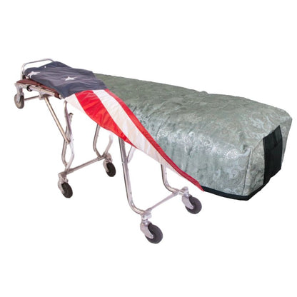 Silver Floral Cot Cover - Standard, Patriot Reversible Lining
