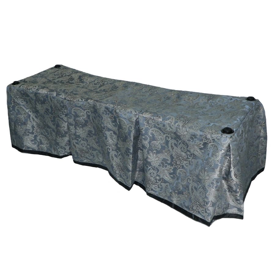 Slate Blue Floral Church Truck Drape - Ferno 87 Full-Size – Large Grommets