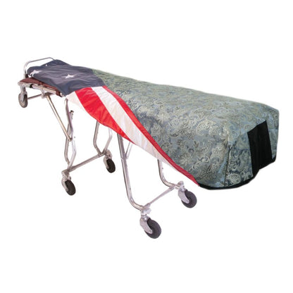 Slate Blue Floral Cot Cover - Standard, Patriot Reversible Lining