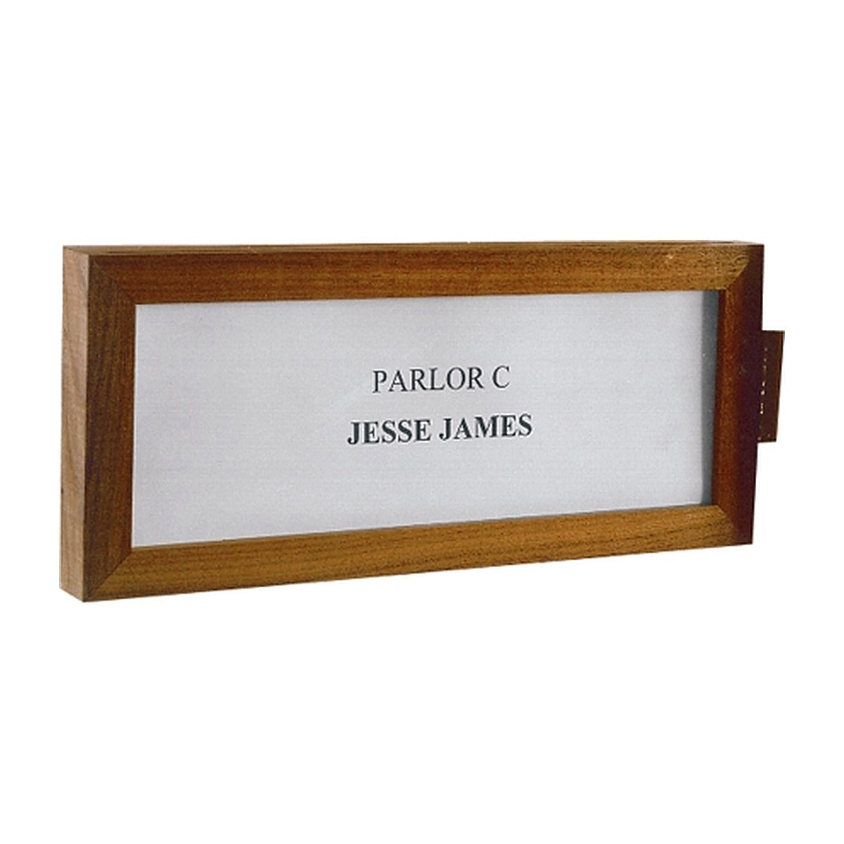 Double face slip-on wall directory in walnut finish