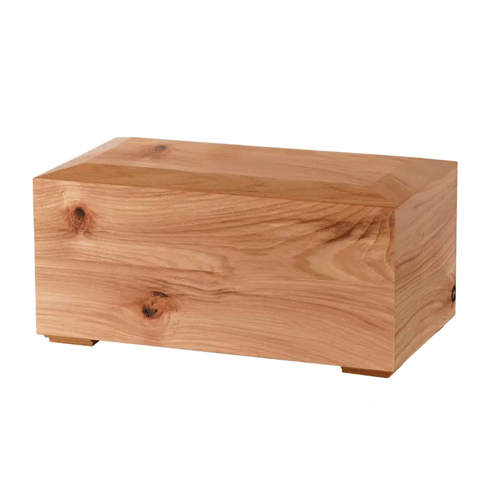 Solid Hickory Wood Full Size Cremation Urn