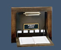 Space-Saving Walnut Chapel Register Desk | Recessed Funeral Guest Book Stand | American Mortuary Equipment