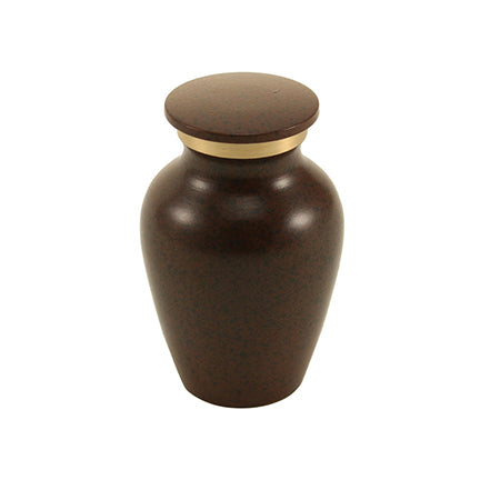 Speckled Black and Brown Brass Mini Keepsake Urn, Mini Keepsake, 2.8 x 1.7 x 1.7 in