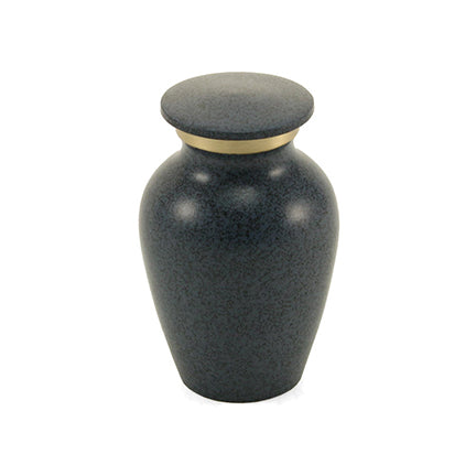 Speckled Blue and Gray Brass Mini Keepsake Urn
