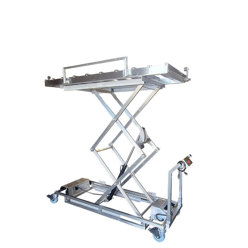 stainless steel cadaver lift trolley for morgue cooler loading