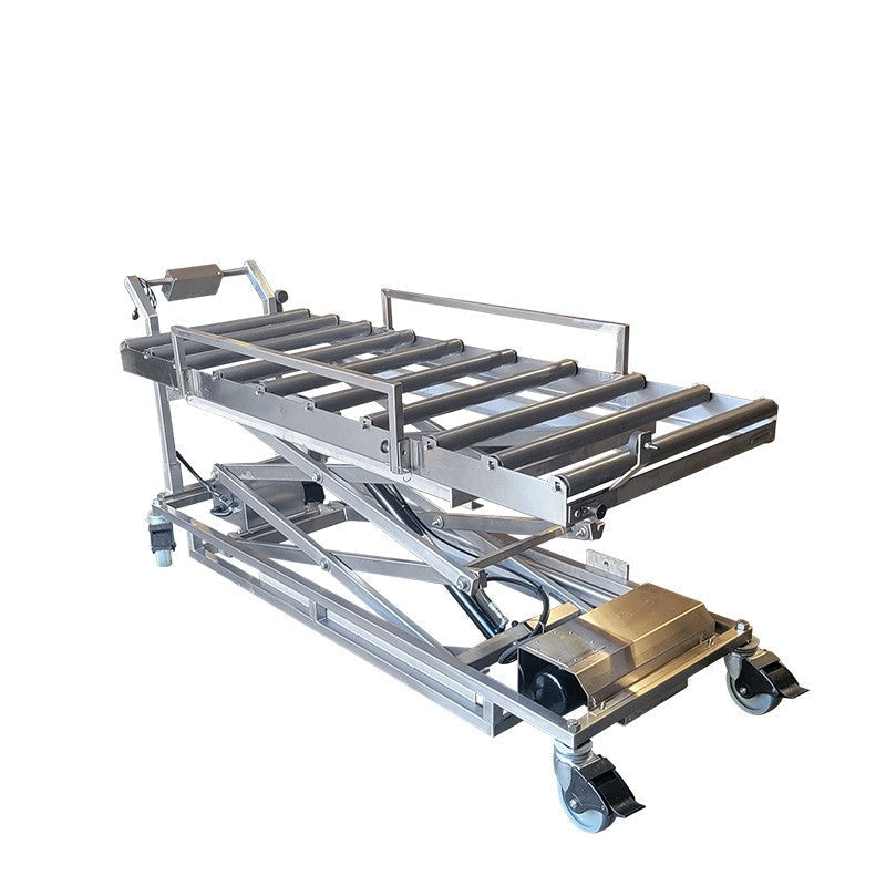 tainless steel morgue lift for racks
