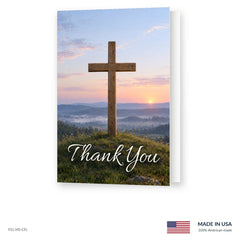 Sunrise Cross Funeral Acknowledgment Cards