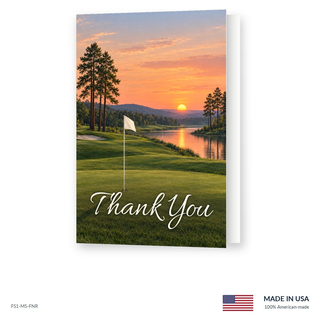 Sunset Golf Funeral Acknowledgment Cards