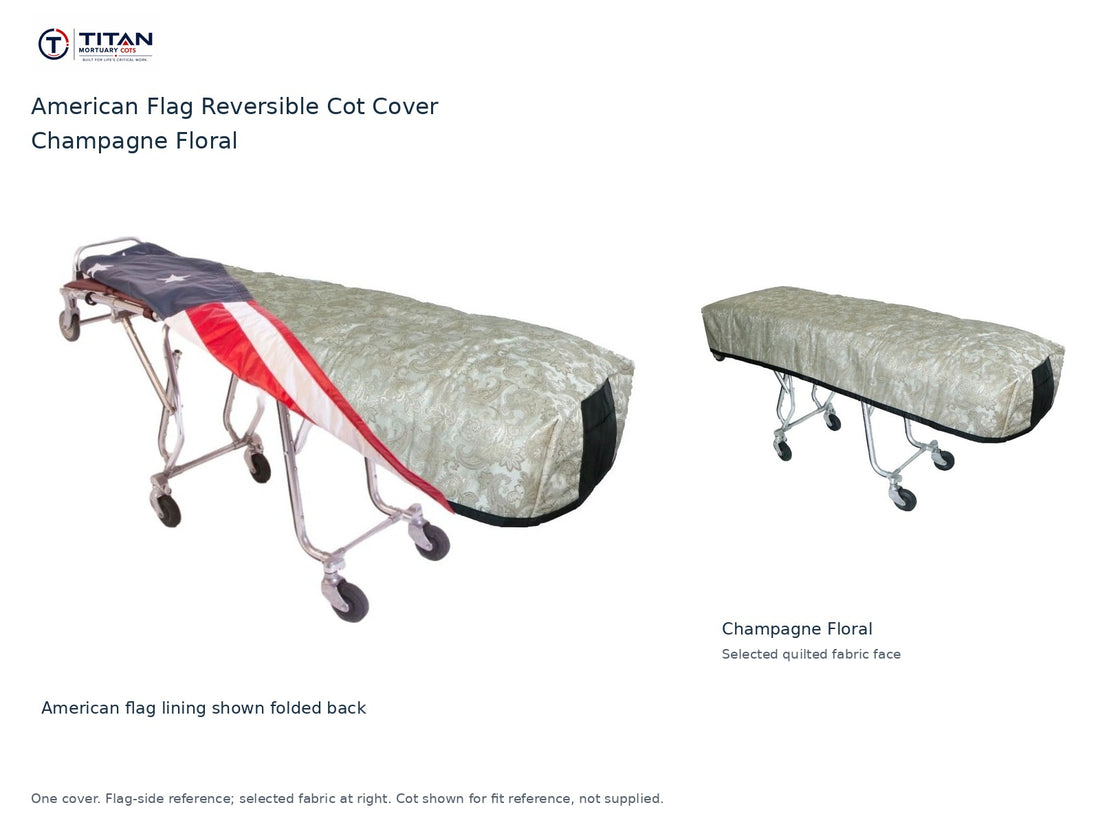 TITAN American Flag Reversible Cot Cover | Champagne Floral