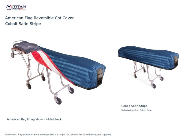TITAN American Flag Reversible Cot Cover | Cobalt Satin Stripe