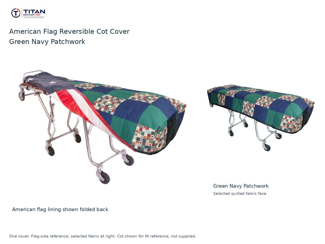 TITAN American Flag Reversible Cot Cover | Green Navy Patchwork