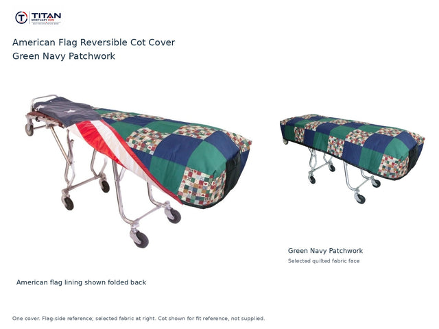 TITAN American Flag Reversible Cot Cover | Green Navy Patchwork