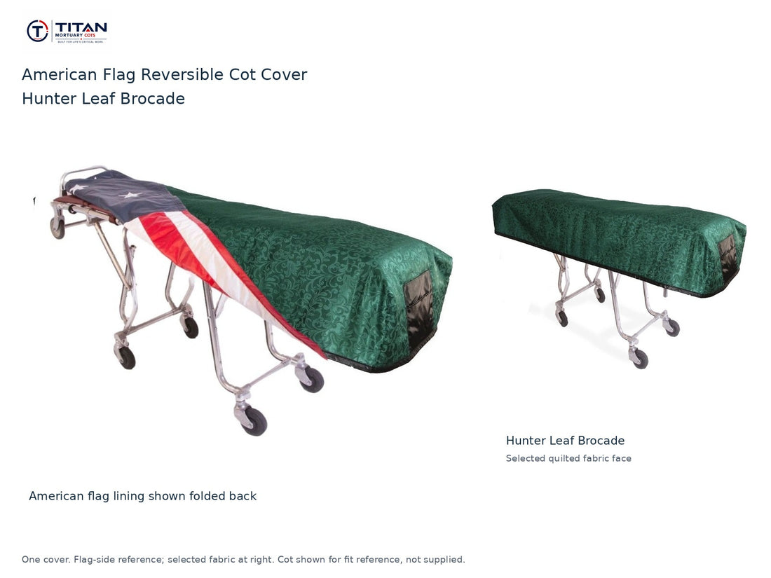 TITAN American Flag Reversible Cot Cover | Hunter Leaf Brocade