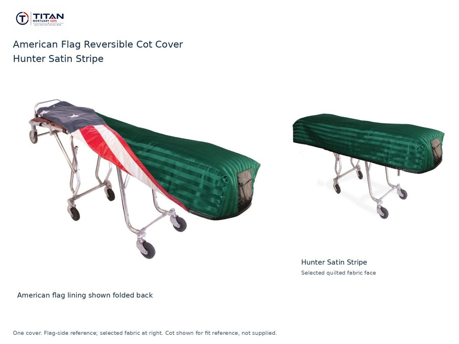 TITAN American Flag Reversible Cot Cover | Hunter Satin Stripe