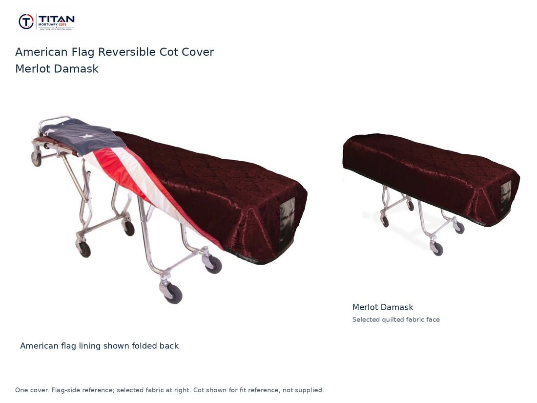 TITAN American Flag Reversible Cot Cover | Merlot Damask