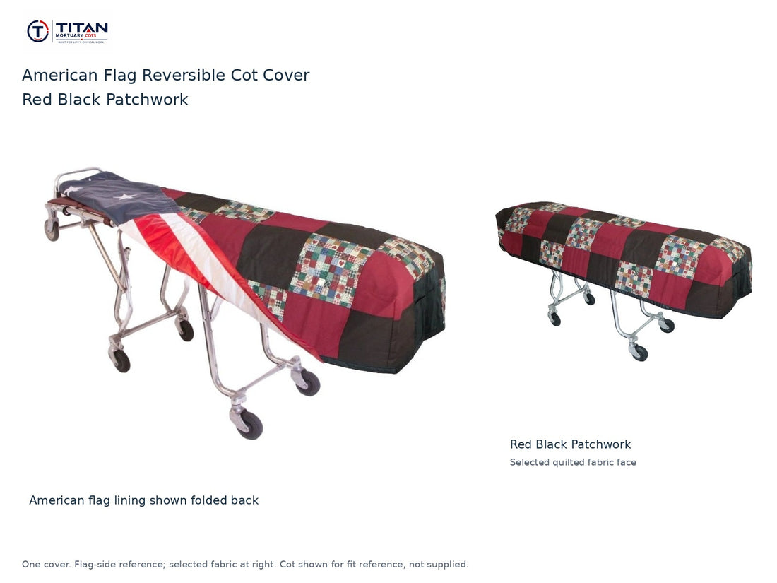 TITAN American Flag Reversible Cot Cover | Red Black Patchwork
