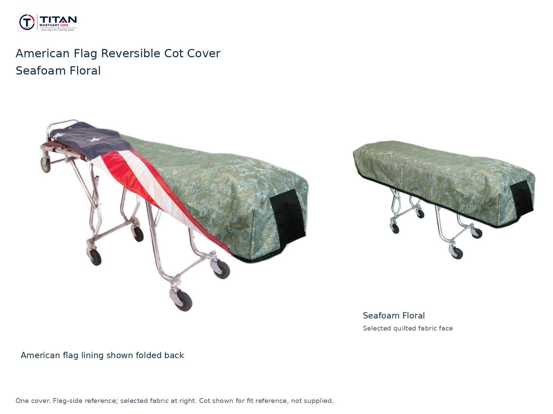 TITAN American Flag Reversible Cot Cover | Seafoam Floral