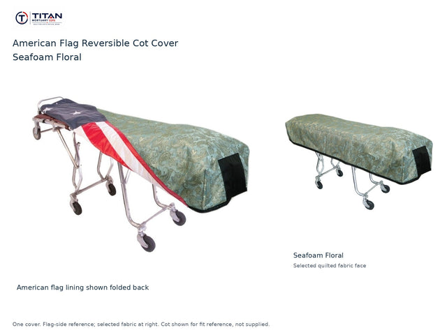 TITAN American Flag Reversible Cot Cover | Seafoam Floral