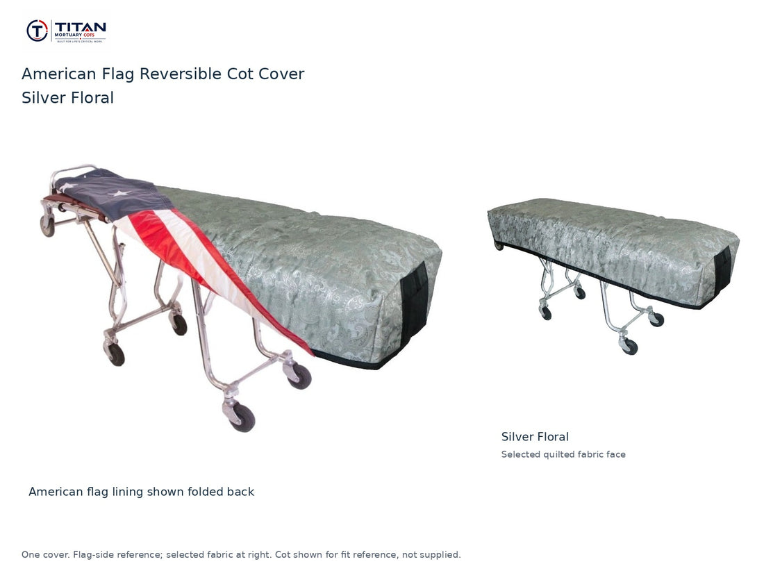 TITAN American Flag Reversible Cot Cover | Silver Floral