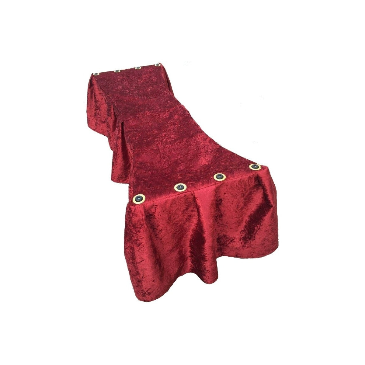 Burgundy Crushed Velvet Church Truck Drape - actual product photograph on white