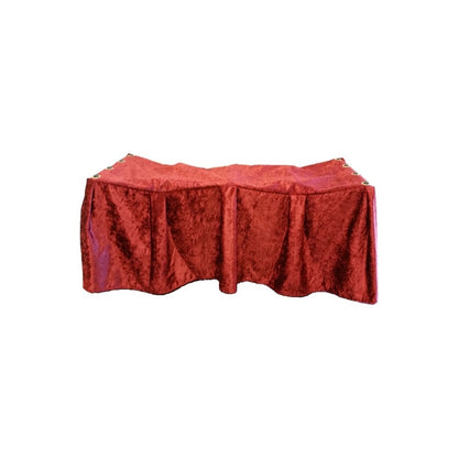 Burgundy Crushed Velvet Church Truck Drape - actual product photograph on white