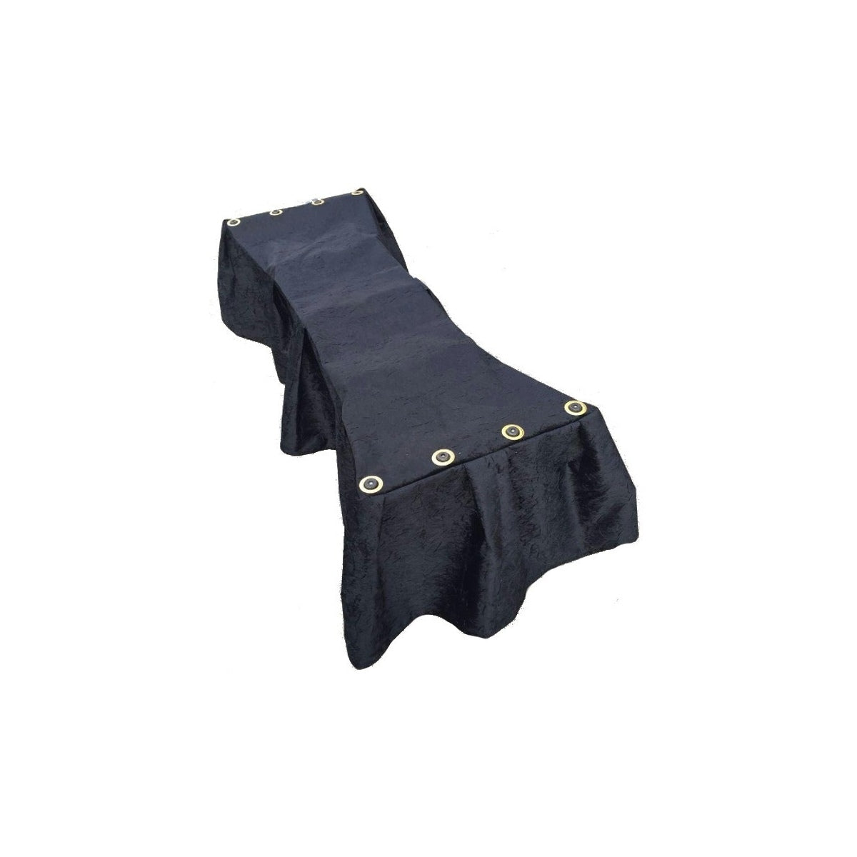 Black Crushed Velvet Church Truck Drape - actual product photograph on white