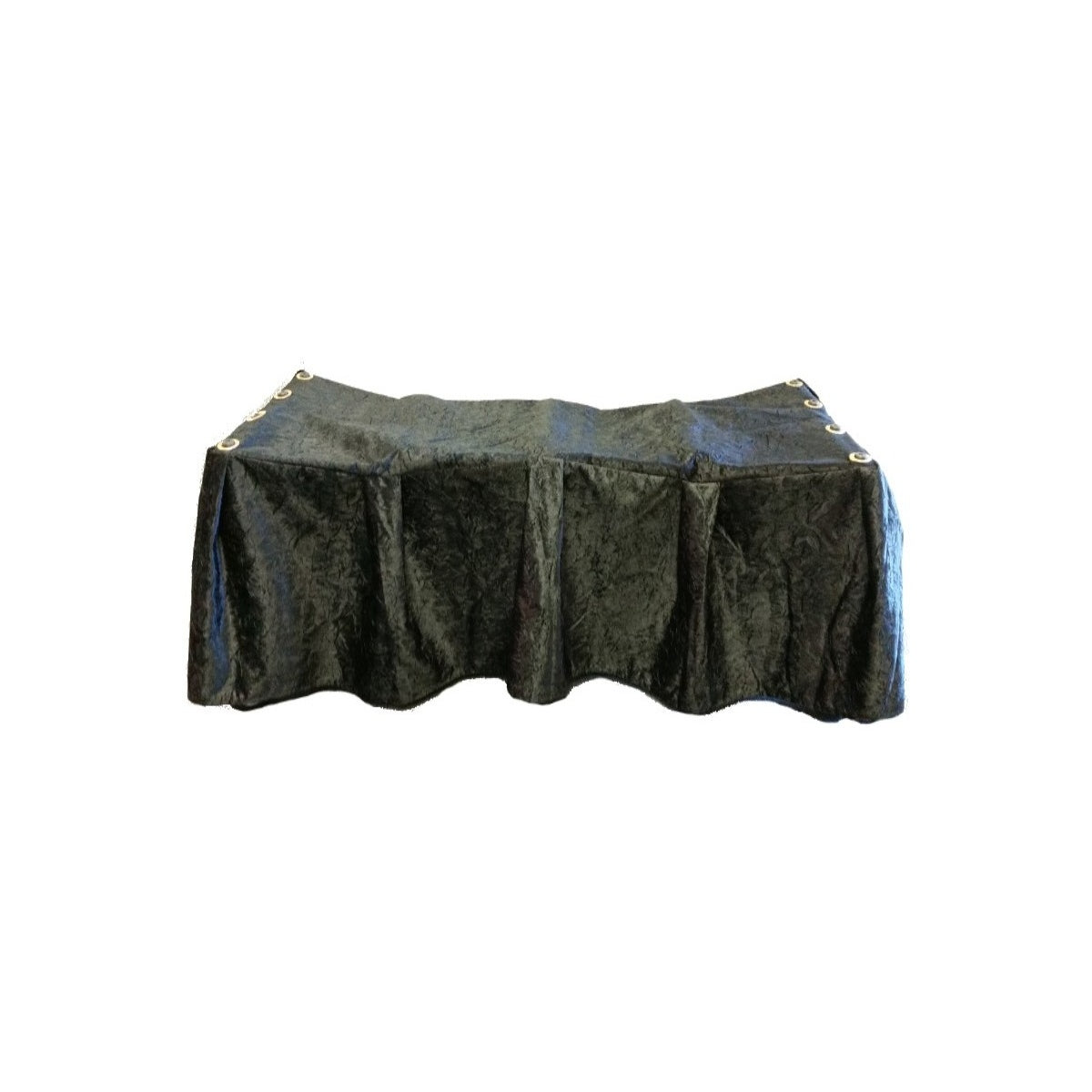 Black Crushed Velvet Church Truck Drape - actual product photograph on white