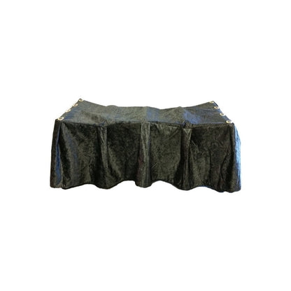 Black Crushed Velvet Church Truck Drape - actual product photograph on white